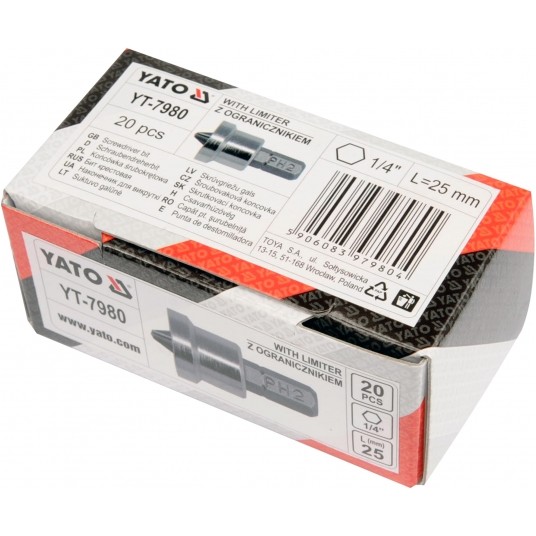 BITY Z OGRANICZNIKIEM 1/4"X25 MM PH2 20S -zdjęcie numer 3