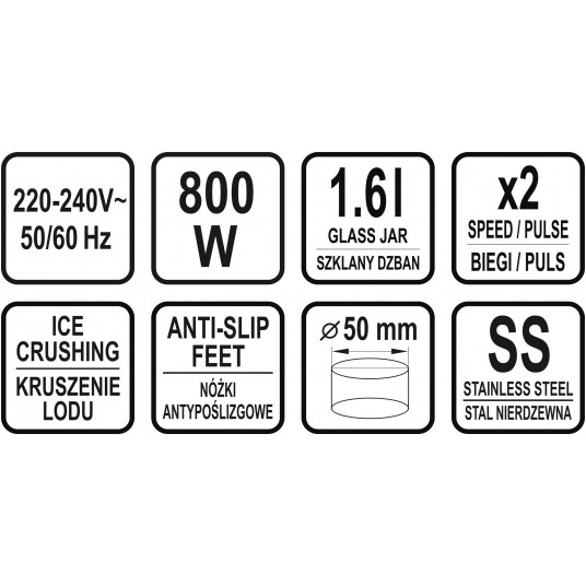 BLENDER KIELICHOWY 800W 1,6L -zdjęcie numer 9