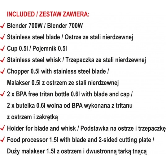 BLENDER RĘCZNY WIELOFUNKCYJNY 5W1 700W -zdjęcie numer 7