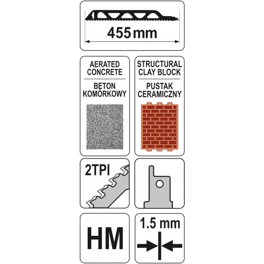 BRZESZCZOT 455MM DO CEGIEŁ I PUSTAKÓW -zdjęcie numer 5