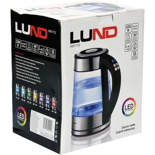 CZAJNIK EL. SZKLANY LED 1,7L REGUL.TEMP -zdjęcie numer 4