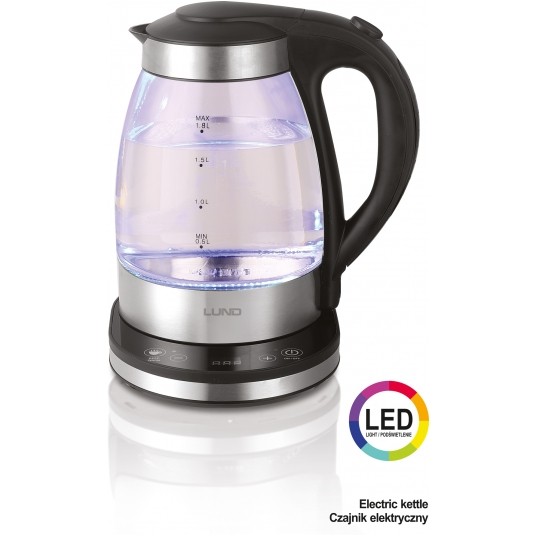 CZAJNIK EL. SZKLANY LED 1,8L REGUL. TEMP -zdjęcie numer 4
