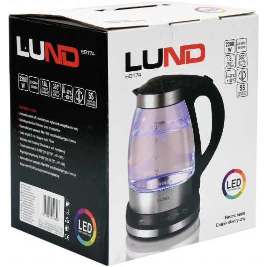 CZAJNIK EL. SZKLANY LED 1,8L REGUL. TEMP -zdjęcie numer 3