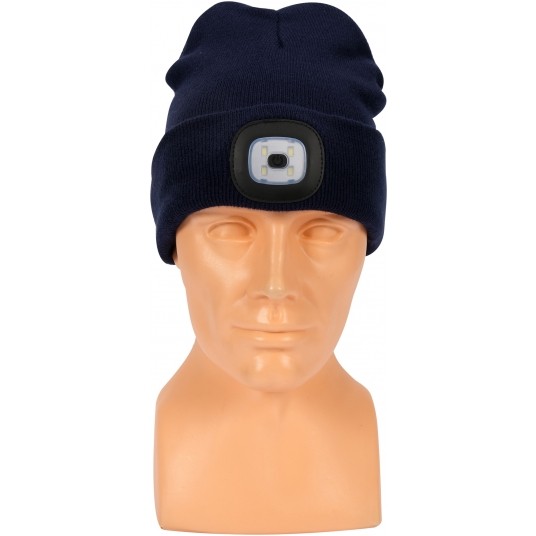 CZAPKA ZIMOWA Z LAMPKĄ LED, GRANATOWA -zdjęcie numer 5