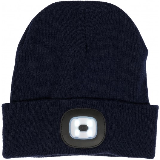 CZAPKA ZIMOWA Z LAMPKĄ LED, GRANATOWA -zdjęcie numer 1