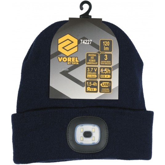 CZAPKA ZIMOWA Z LAMPKĄ LED, GRANATOWA -zdjęcie numer 6