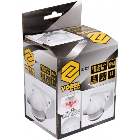 CZUJNIK RUCHU PIR IP44 BIAŁY -zdjęcie numer 4