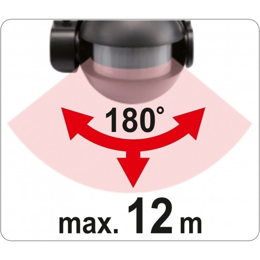 CZUJNIK RUCHU PIR IP44 CZARNY -zdjęcie numer 5
