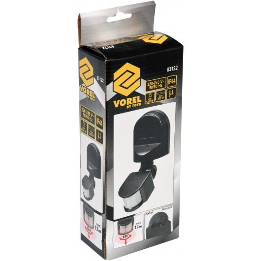 CZUJNIK RUCHU PIR IP44 CZARNY -zdjęcie numer 4