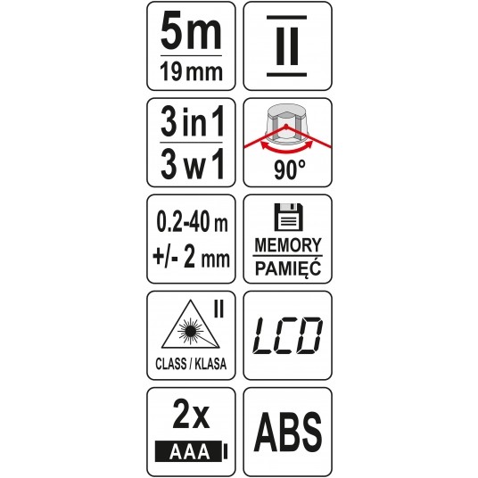 DALMIERZ LASEROWY 40M Z MIARĄ ZWIJANĄ 5 -zdjęcie numer 6