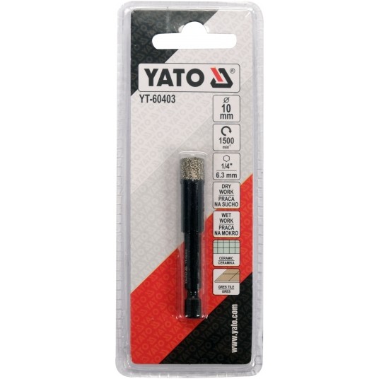 DIAMENTOWE WIERTŁO DO GRESU 10MM HEX -zdjęcie numer 3