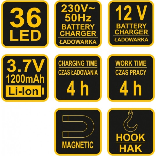 DIODOWA LAMPA BEZPRZEWODOWA 36LED -zdjęcie numer 7