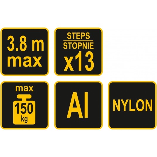 DRABINA ALU TELESKOPOWA 3,8M 13 STOPNI -zdjęcie numer 4