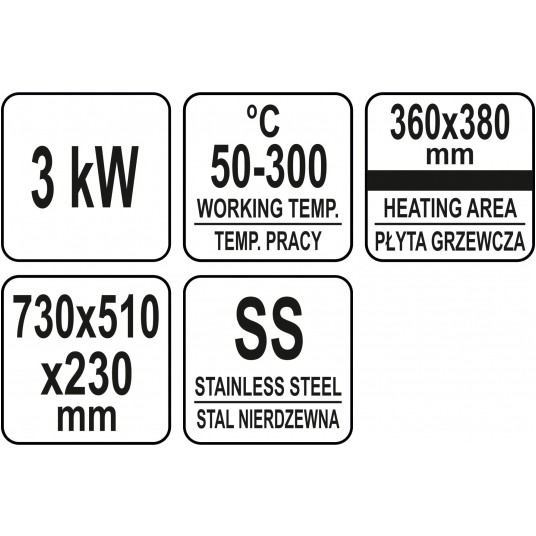 ELEKTRYCZNA PŁYTA GRILLOWA GŁADKA 360MM -zdjęcie numer 4