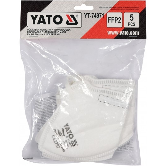 FFP2 PÓŁMASKI PRZECIWP. BEZ ZAWORU 5SZT -zdjęcie numer 3