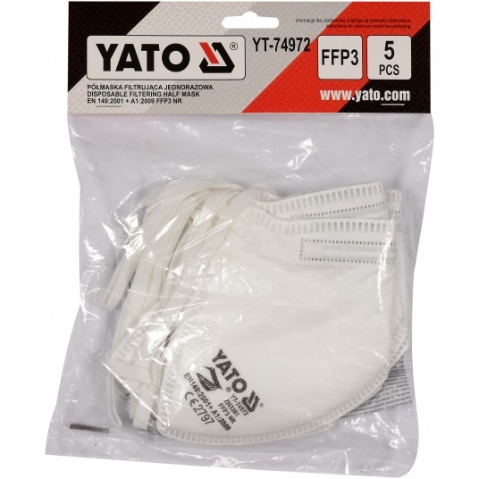 FFP3 PÓŁMASKI PRZECIWP. BEZ ZAWORU 5SZT -zdjęcie numer 3