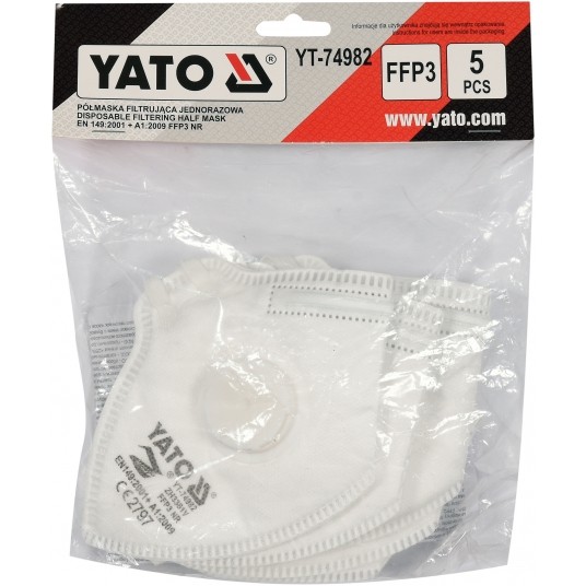 FFP3 PÓŁMASKI PRZECIWPYŁOWE ZAWÓR 5SZT -zdjęcie numer 3