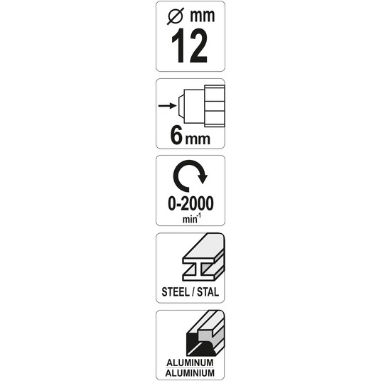 FREZ TRZPIENIOWY DO METALU 12MM -zdjęcie numer 4
