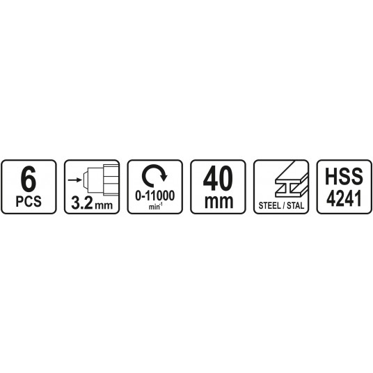 FREZY HSS DO MINISZLIFIEREK, 6 SZT 3,2MM -zdjęcie numer 4