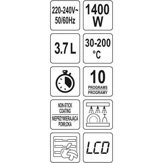 FRYTKOWNICA BEZTŁ. 3,7L 1400W LED, BIAŁA -zdjęcie numer 10
