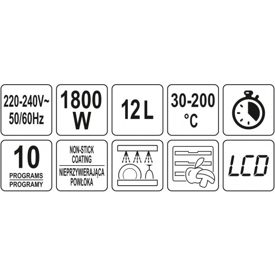 FRYTKOWNICA BEZTŁ,PIEKARNIK 12L,1800W -zdjęcie numer 15