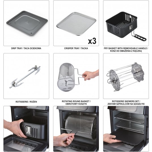 FRYTKOWNICA BEZTŁ,PIEKARNIK 12L,1800W -zdjęcie numer 16