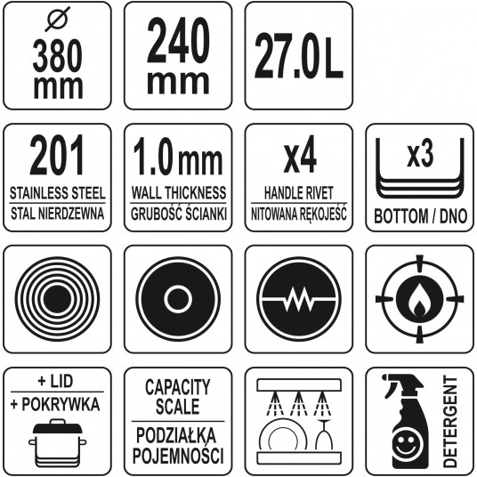 GARNEK NISKI Z POKRYWKĄ 38X24 27L -zdjęcie numer 3
