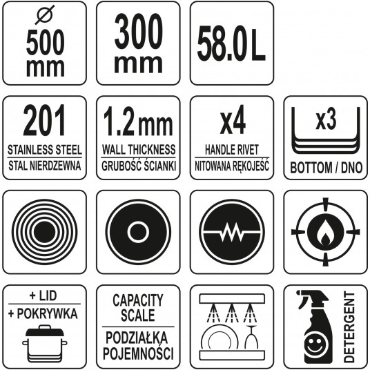 GARNEK NISKI Z POKRYWKĄ 50X30 58L -zdjęcie numer 3