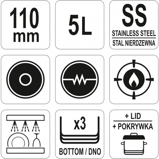 GARNEK NISKI Z POKRYWKĄ SS 24x11 5L -zdjęcie numer 4