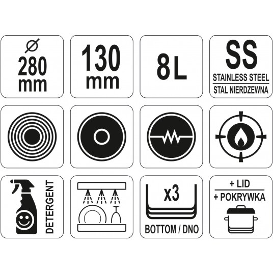 GARNEK NISKI Z POKRYWKĄ SS 28x13 8L -zdjęcie numer 3