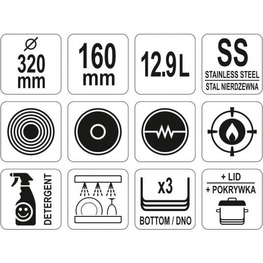 GARNEK NISKI Z POKRYWKĄ SS 32x16 12,9L -zdjęcie numer 3