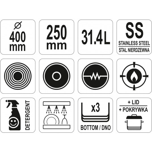 GARNEK NISKI Z POKRYWKĄ SS 40x25 31,4L -zdjęcie numer 3