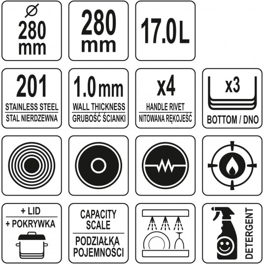 GARNEK WYSOKI Z POKRYWKĄ 28X28 17L -zdjęcie numer 3