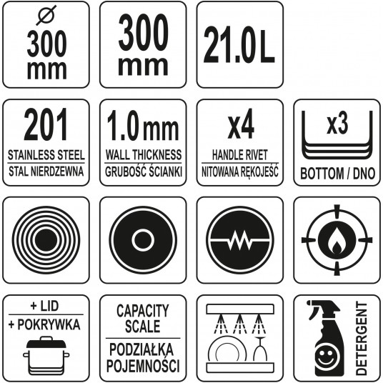 GARNEK WYSOKI Z POKRYWKĄ 30X30 21L -zdjęcie numer 3