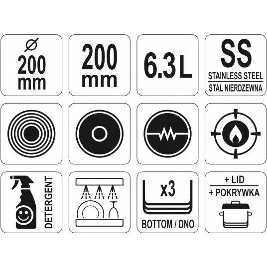 GARNEK WYSOKI Z POKRYWKĄ SS 20x20 6,3L -zdjęcie numer 3