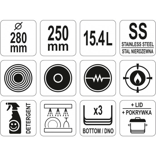 GARNEK WYSOKI Z POKRYWKĄ SS 28x25 15,4L -zdjęcie numer 3
