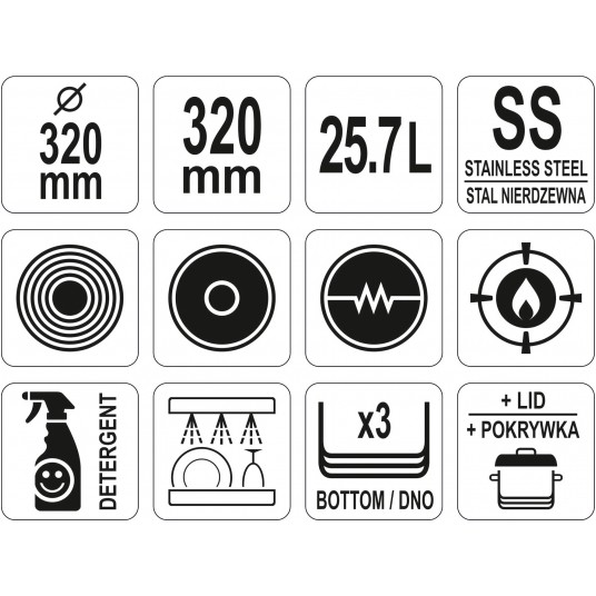 GARNEK WYSOKI Z POKRYWKĄ SS 32x32 25,7L -zdjęcie numer 3