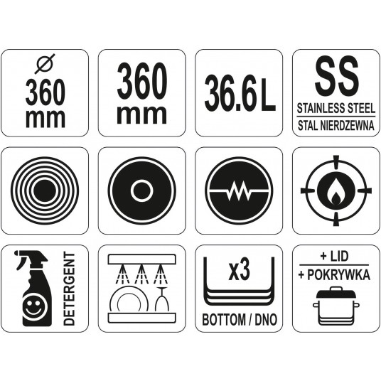 GARNEK WYSOKI Z POKRYWKĄ SS 36x36 36,6L -zdjęcie numer 3