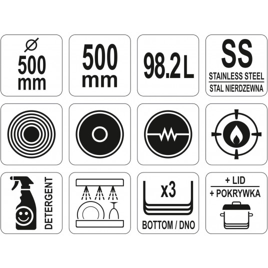 GARNEK WYSOKI Z POKRYWKĄ SS 50x50 98,2L -zdjęcie numer 3