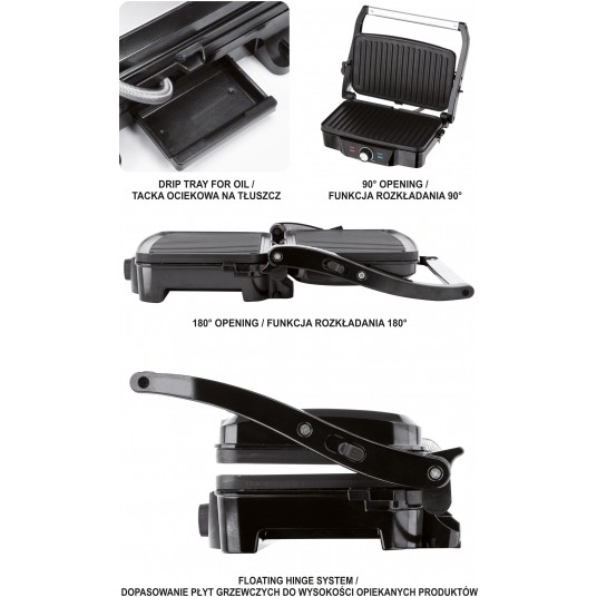 GRILL ELEKTRYCZNY 1600W, 28 X 17CM -zdjęcie numer 18
