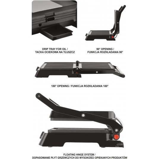 GRILL ELEKTRYCZNY 2200W, 29X23CM -zdjęcie numer 10
