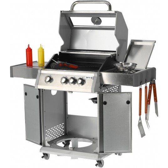 GRILL GAZ. ITAMI 3+1 INOX.11,5KW,Z SZYBĄ -zdjęcie numer 10