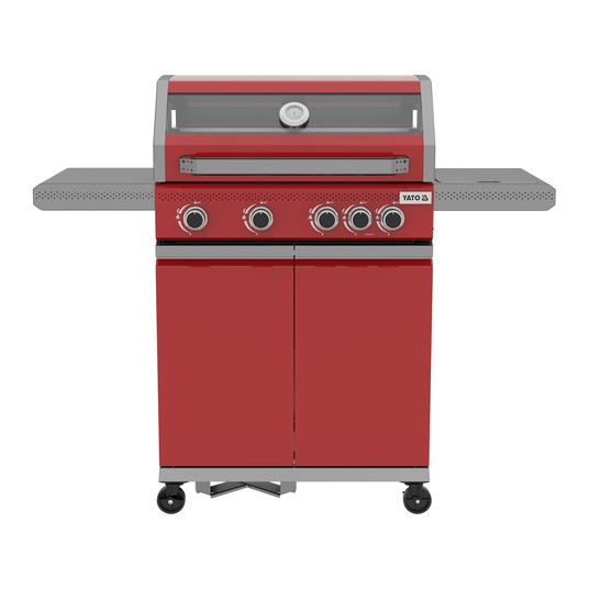 GRILL GAZ. OKAYA 4+1, 14,2KW, CZERWONY -zdjęcie numer 7