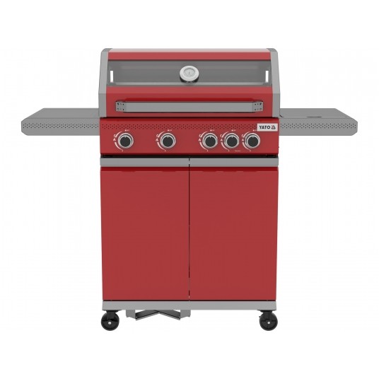 GRILL GAZ. OKAYA 4+1, 14,2KW, CZERWONY -zdjęcie numer 7