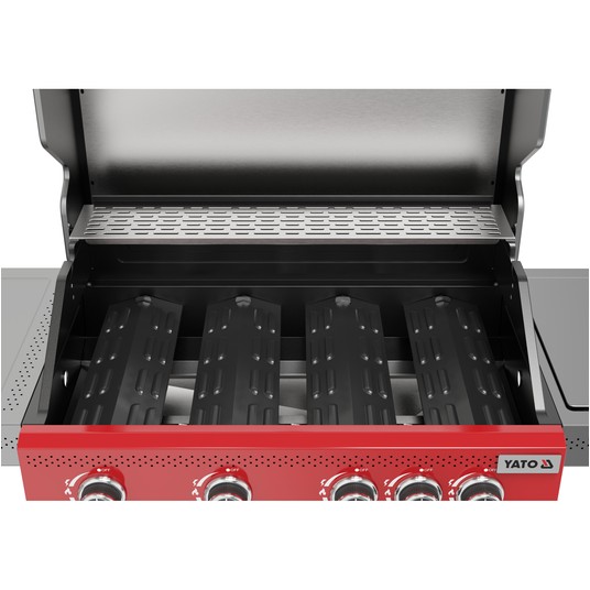 GRILL GAZ. OKAYA 4+1, 14,2KW, CZERWONY -zdjęcie numer 3