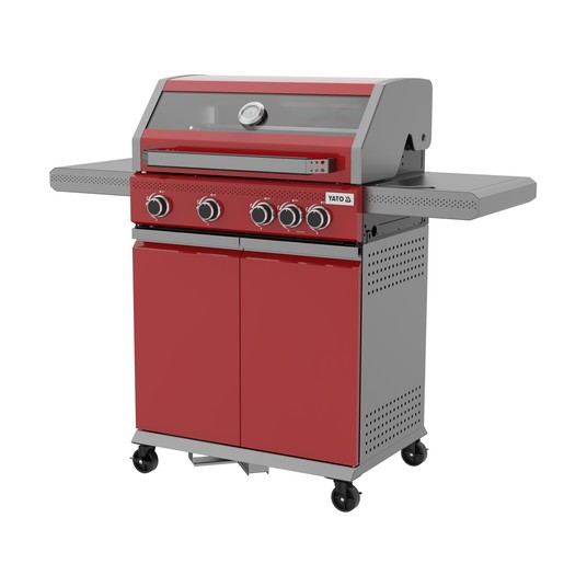 GRILL GAZ. OKAYA 4+1, 14,2KW, CZERWONY -zdjęcie numer 1