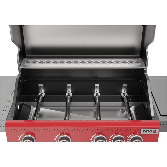 GRILL GAZ. OKAYA 4+1, 14,2KW, CZERWONY -zdjęcie numer 4