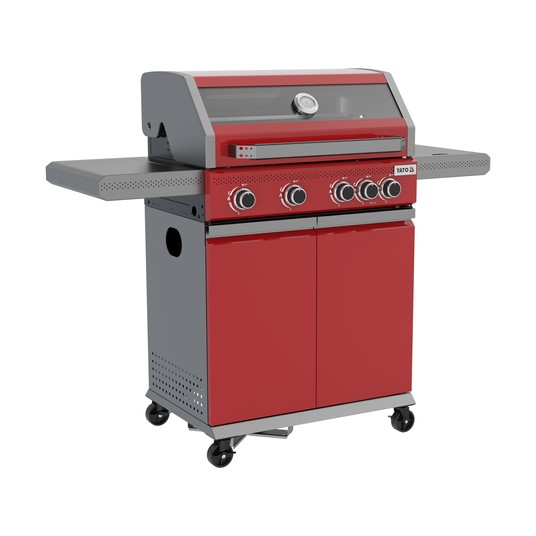 GRILL GAZ. OKAYA 4+1, 14,2KW, CZERWONY -zdjęcie numer 8