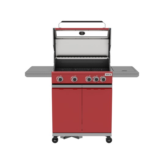 GRILL GAZ. OKAYA 4+1, 14,2KW, CZERWONY -zdjęcie numer 9