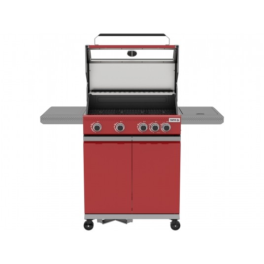 GRILL GAZ. OKAYA 4+1, 14,2KW, CZERWONY -zdjęcie numer 9